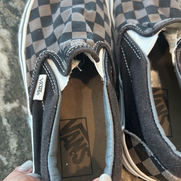 Vans Black and Brown Checkered Loafers, size 6, have wear but GUC - Picture 7 of 8